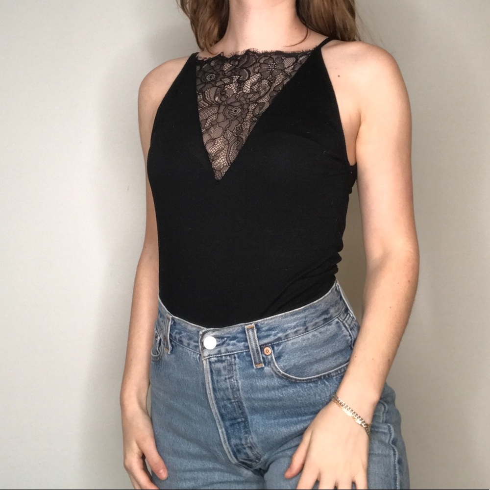 Black lace cami